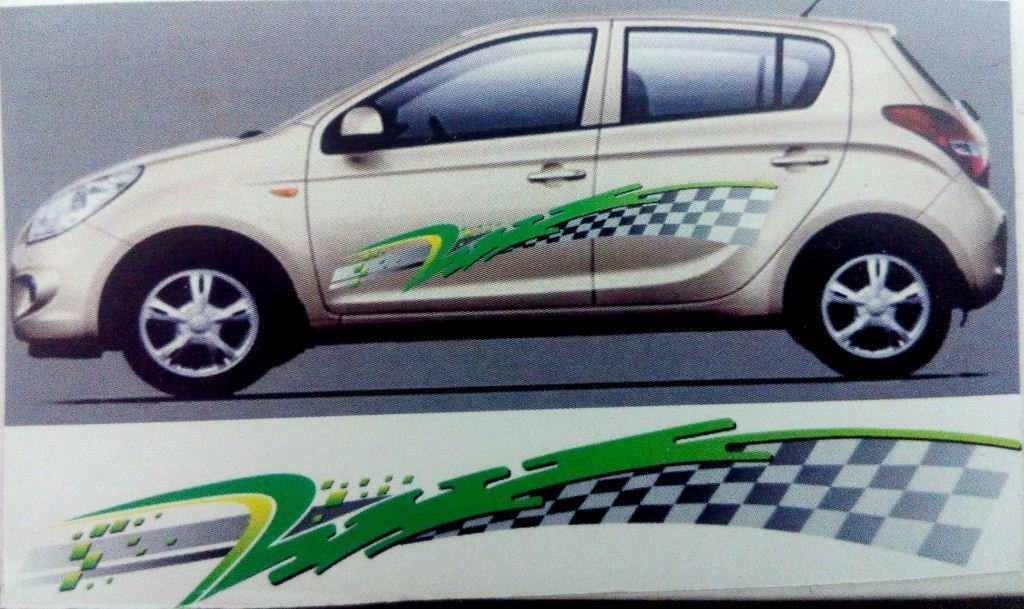 Buy 1 Set Car Graphics 2 Side Decal Body Green Sticker for UNIVERSAL ...