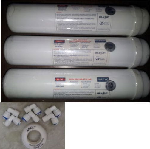 Buy Heathy In Line RO Filters 2 Carbon Filter + 1 Sediment Filter + 6