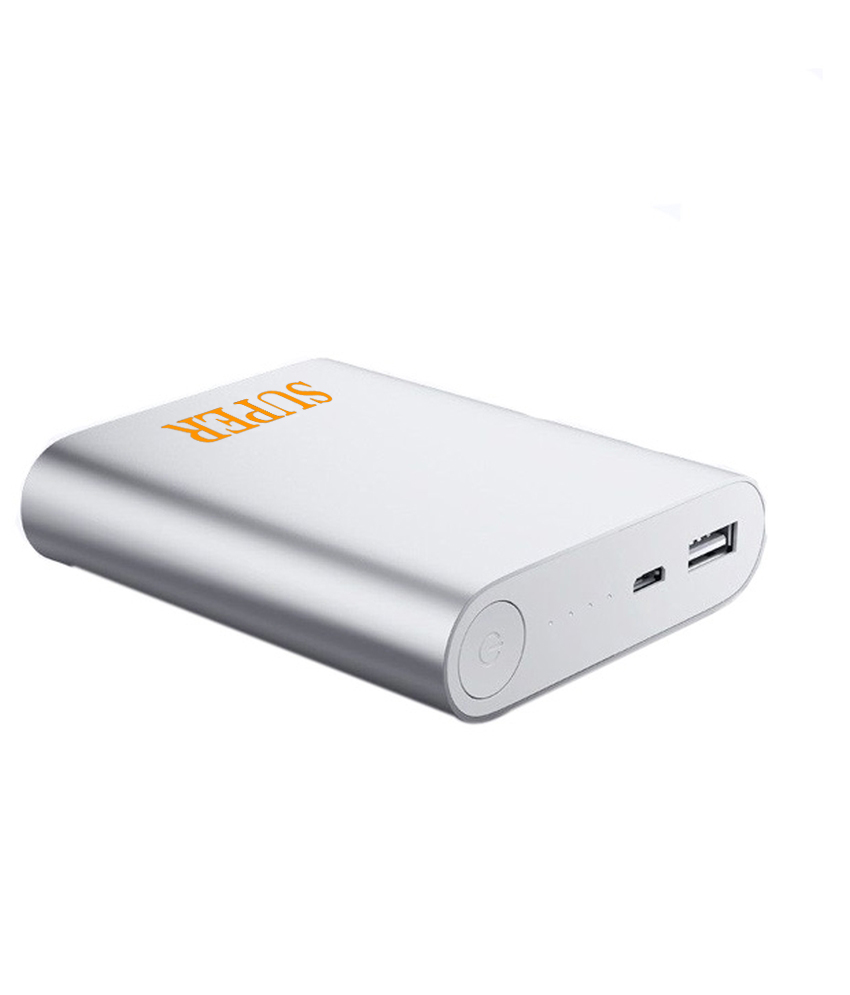 Hobins Light Weight Ultra Portable Battery Charger 10400 Mah Power Bank  Silver 