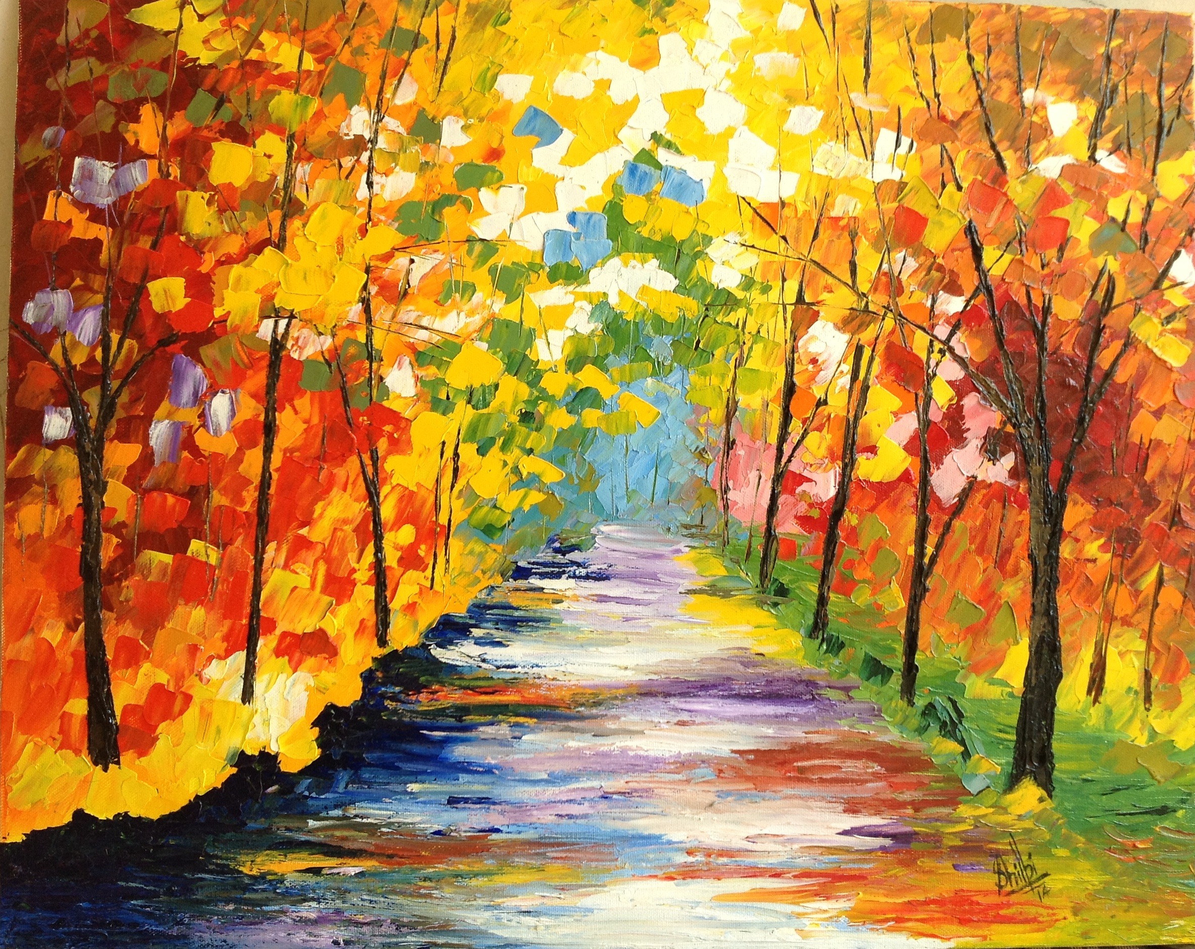 Road to Happiness Oil Canvas Painting