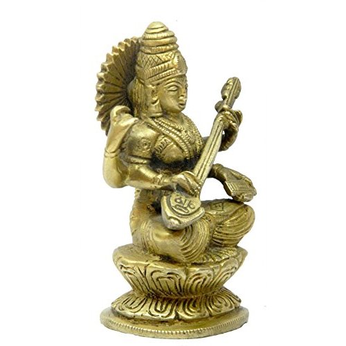 Buy Brass Saraswati Sitting Art By Bharat Haat BH03409 Online @ ₹1920 ...