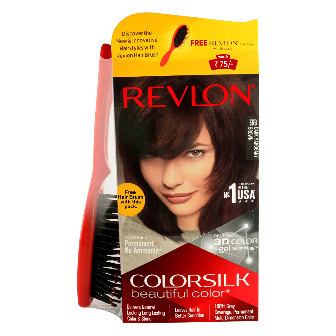 Buy Revlon Colorsilk Hair Color Dark Mahogany Brown 3RB Online ₹410