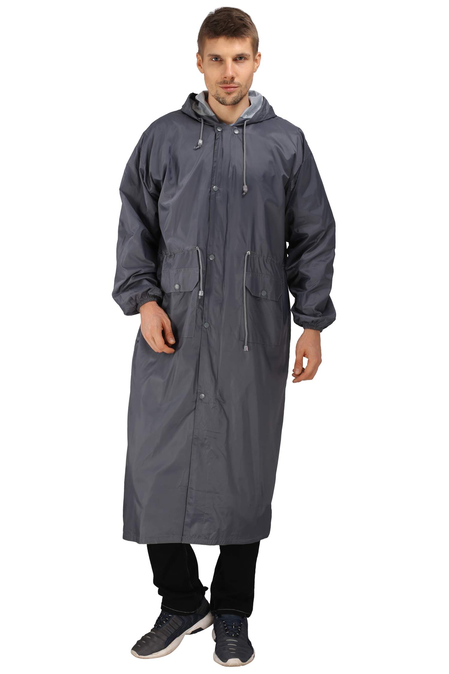 Buy REAL Rainwear Nylon and PVC Solid Scooter Coat for Men - Grey ...