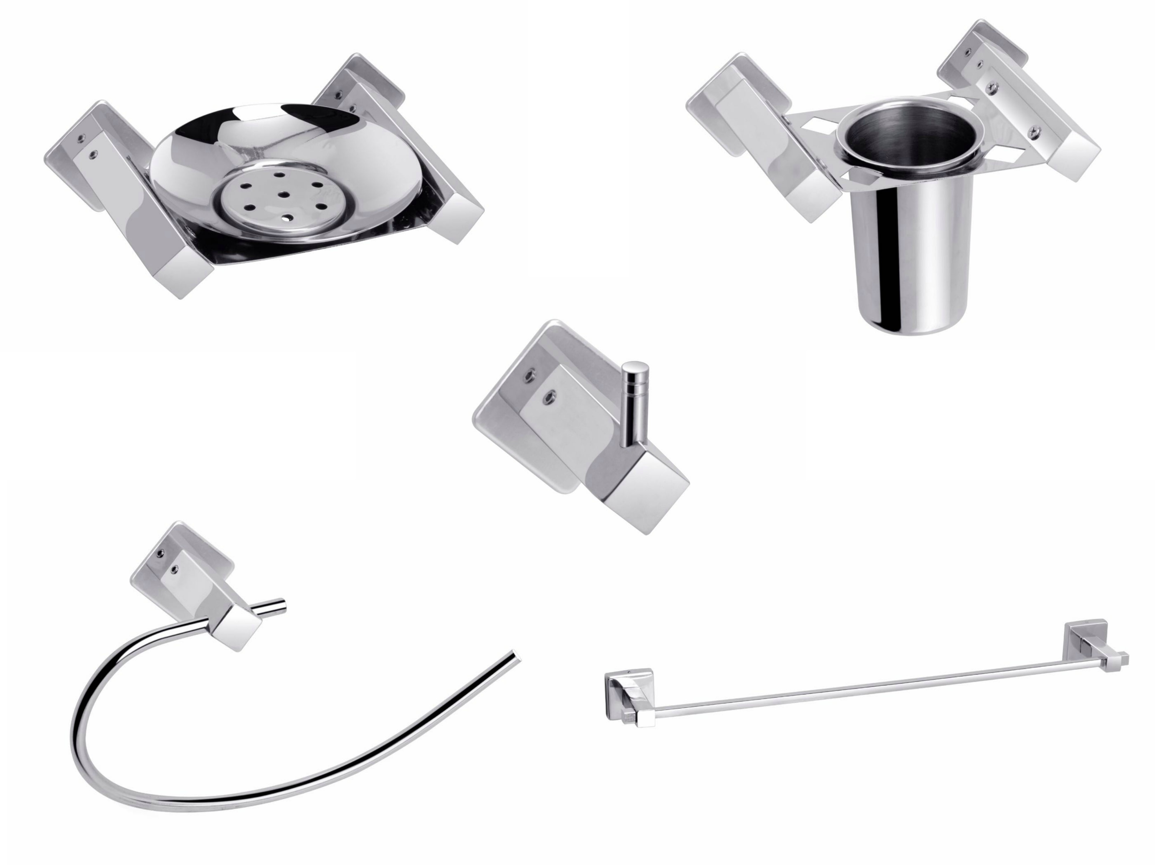 Buy Fortune Premium Stainless Steel 5Piece Bathroom Accessories/ Bath