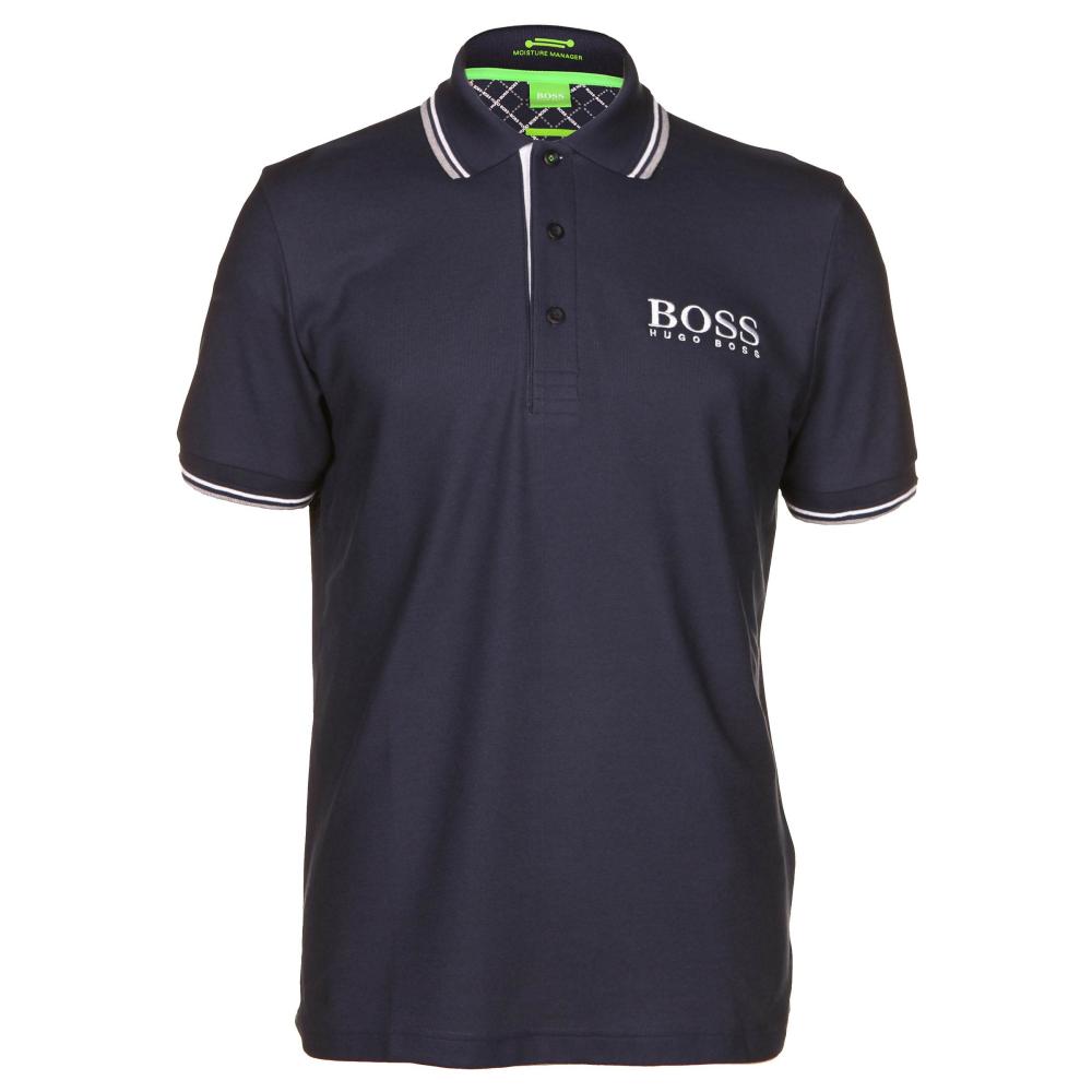 Hugo Boss Solid Men s Polo Neck T Shirt Black 