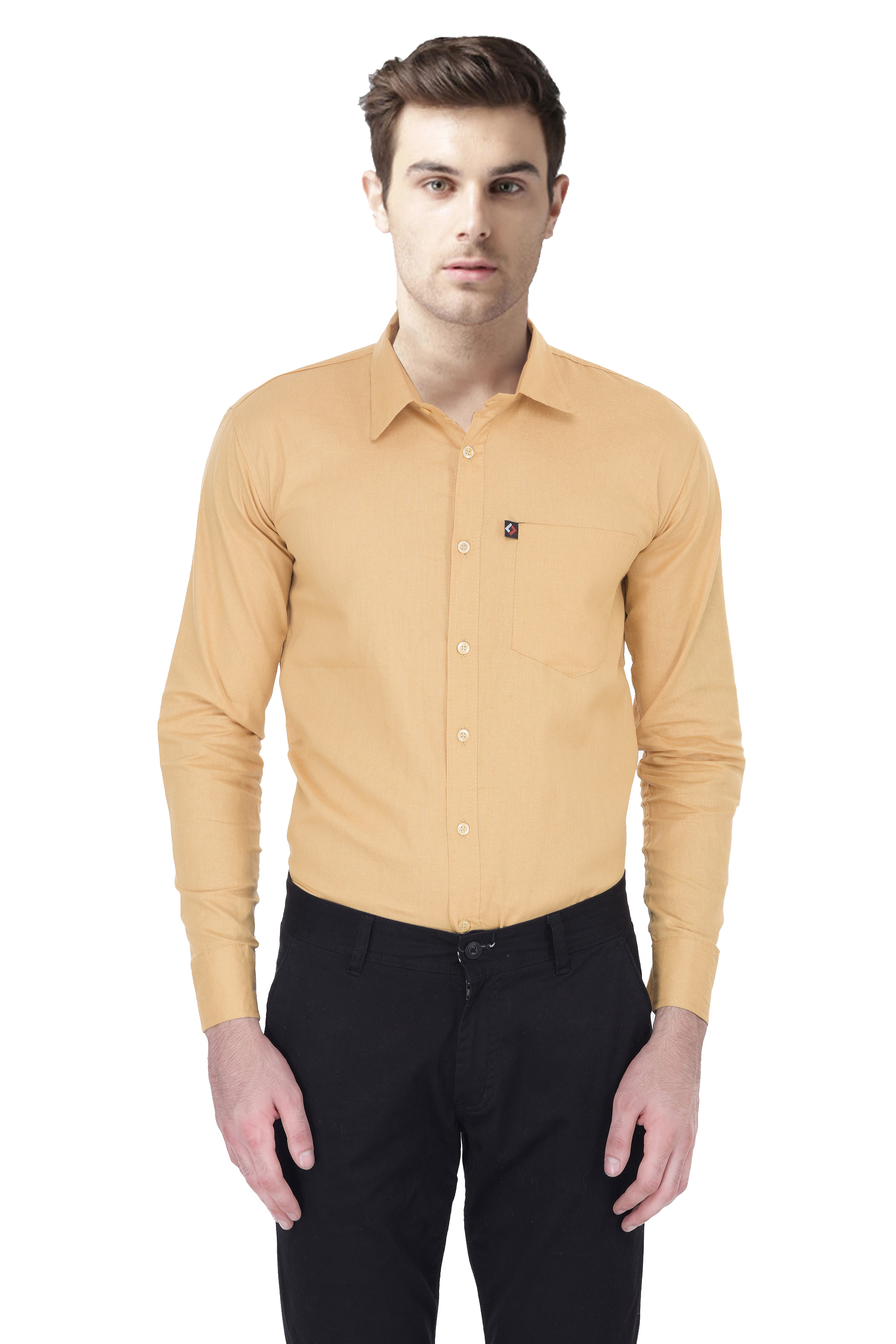 Buy London Light Brown Poly-Cotton Shirt For Men Online @ ₹3999 from ...