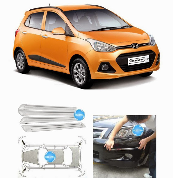 Buy Digitru Car Slim Metal Bumper Guard for Grand i10 Online