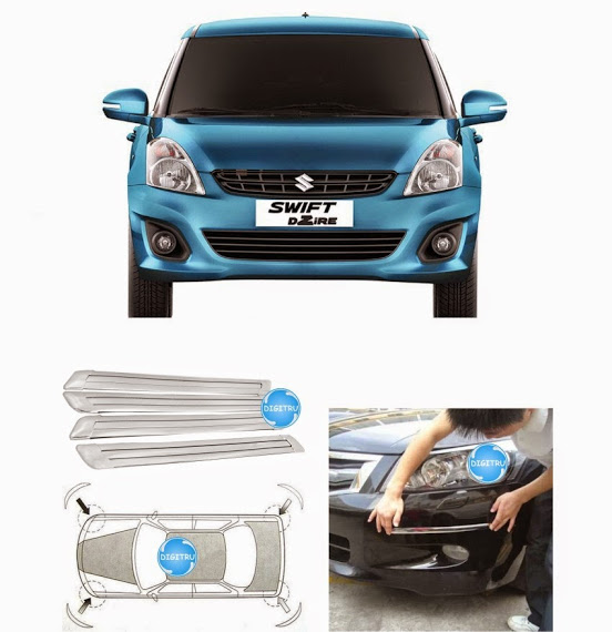 Shop Digitru Car Slim Metal Bumper Guard for Swift DZire Online