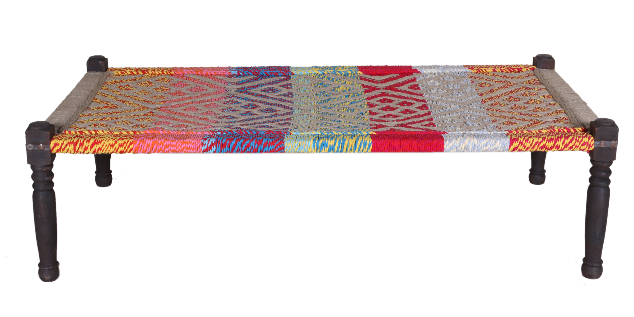 Buy Jaitex Exports Multicolor Handmade Antique Wooden Charpai With Woven Top Online ₹10880