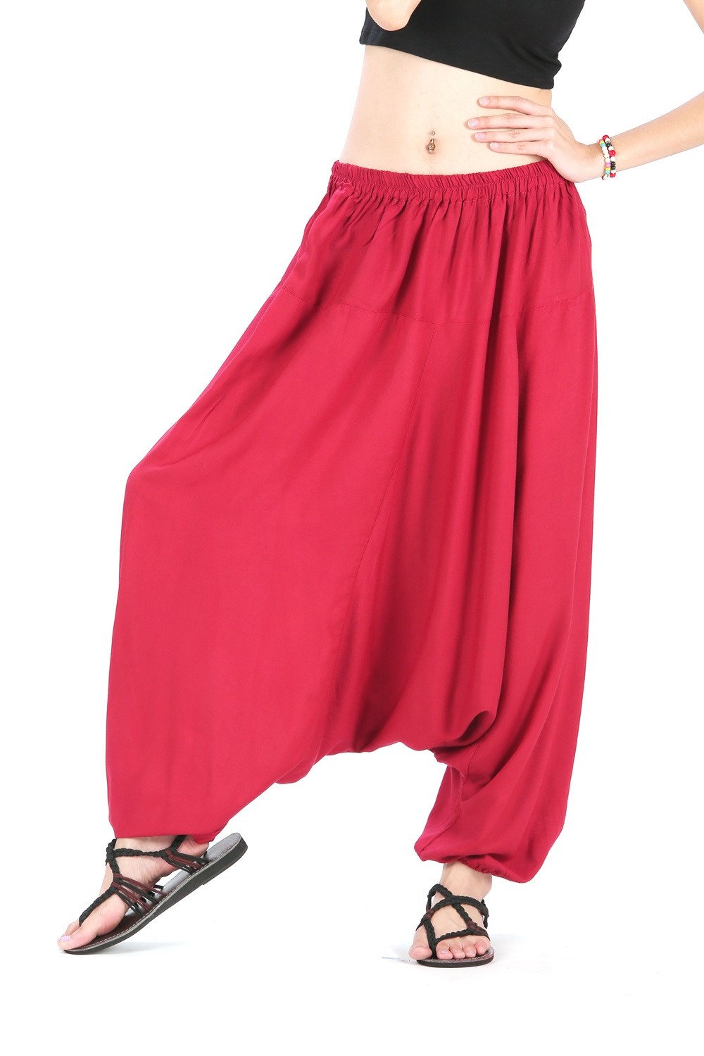 Buy Rayon Red Harem Pants for Women Online @ ₹499 from ShopClues