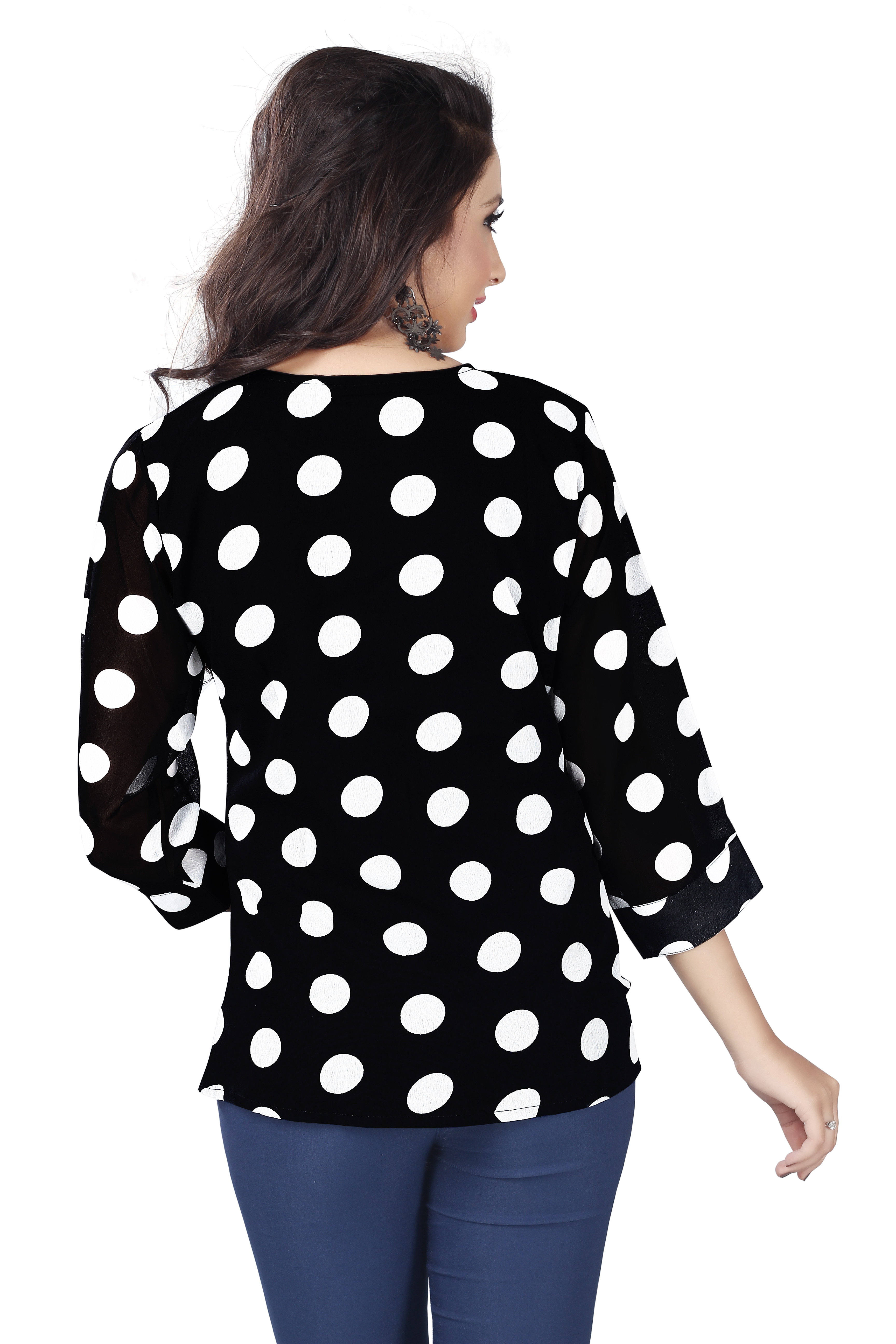 victorian clothing 100% polyester georgette polka dot print In India ...