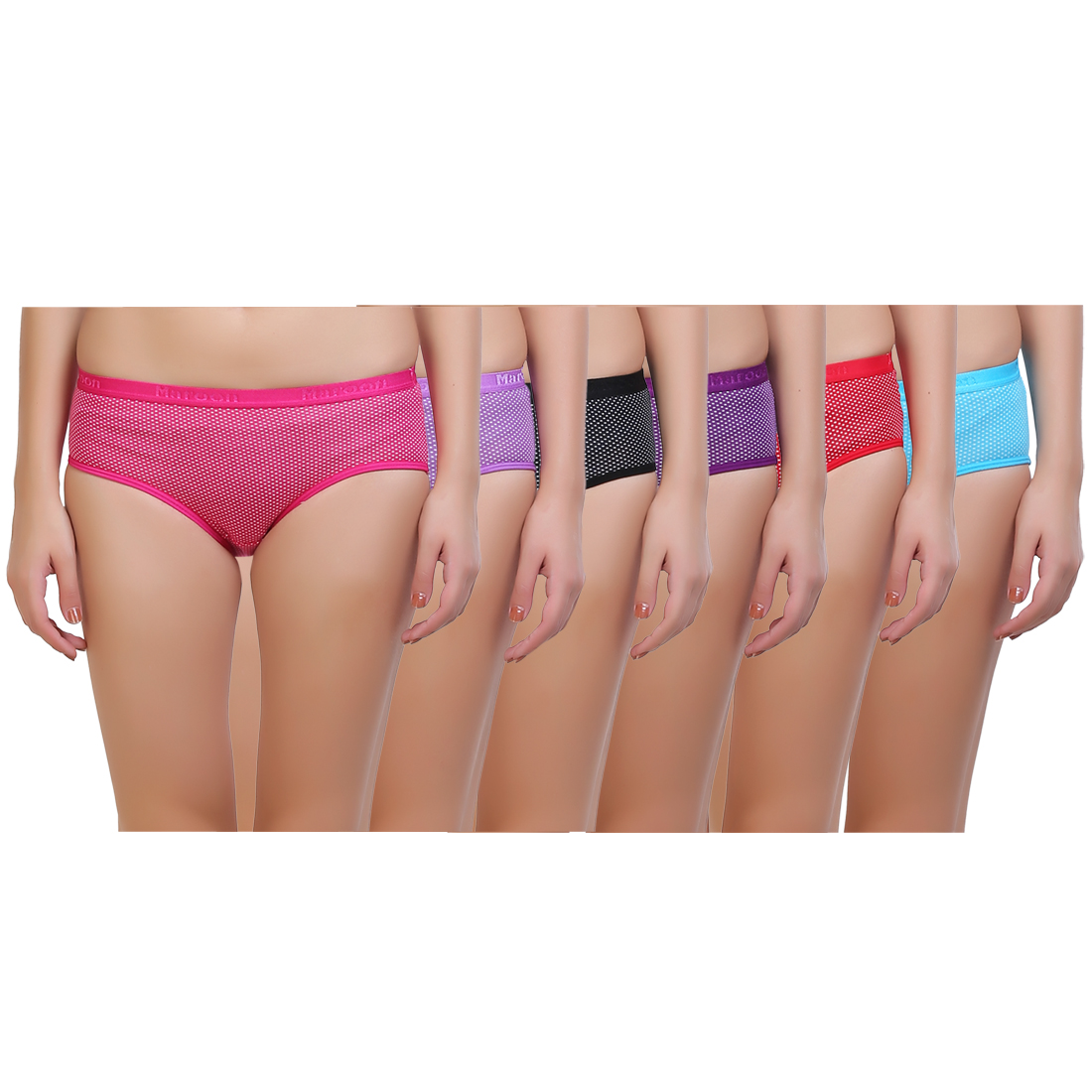 Buy Maroon Multi Color Cotton Set Of 6 Womens Panty Combo Online ₹519 From Shopclues 5515