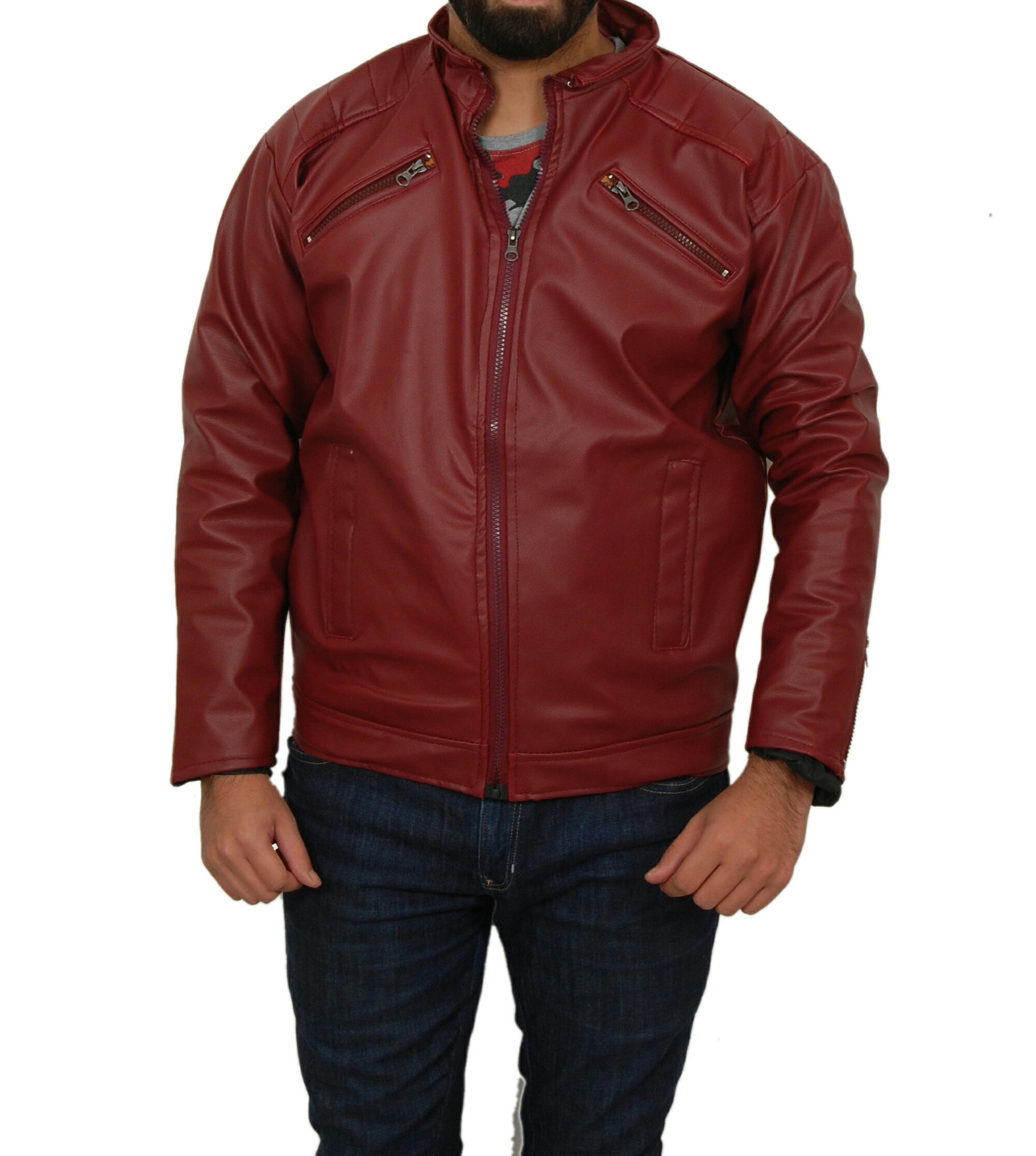 Buy men's stylish faux leather jacket Online @ ₹749 from ShopClues