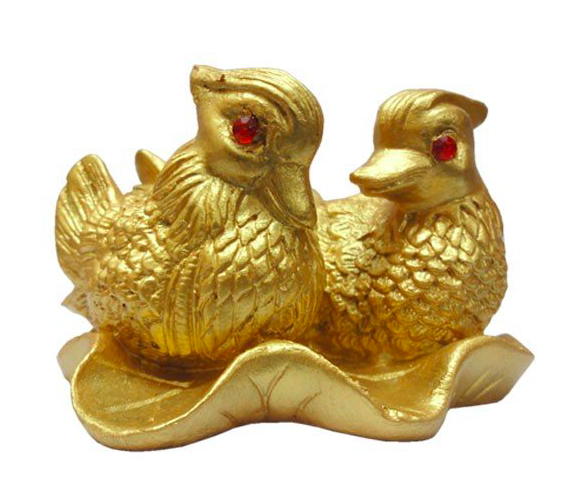 Buy Pair of 2 Mandarin Ducks symbol of Love and Marriage with 3 lucky