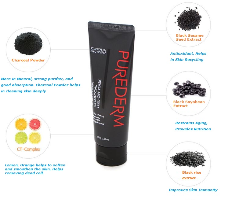 Buy PUREDERM Pore Clean Charcoal Face PeelOff Mask, Made in Korea, 100gm Online ₹499 from