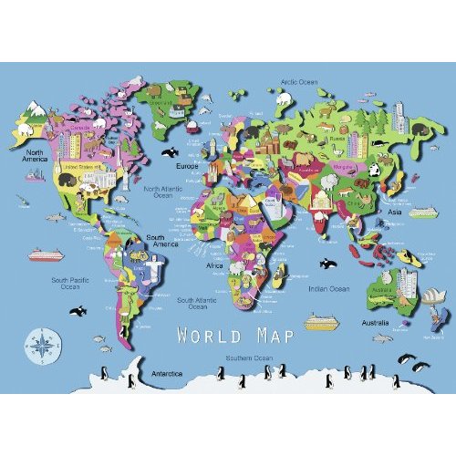 Buy Ravensburger World Map Puzzle (60-Piece) Online @ ₹1000 from ShopClues