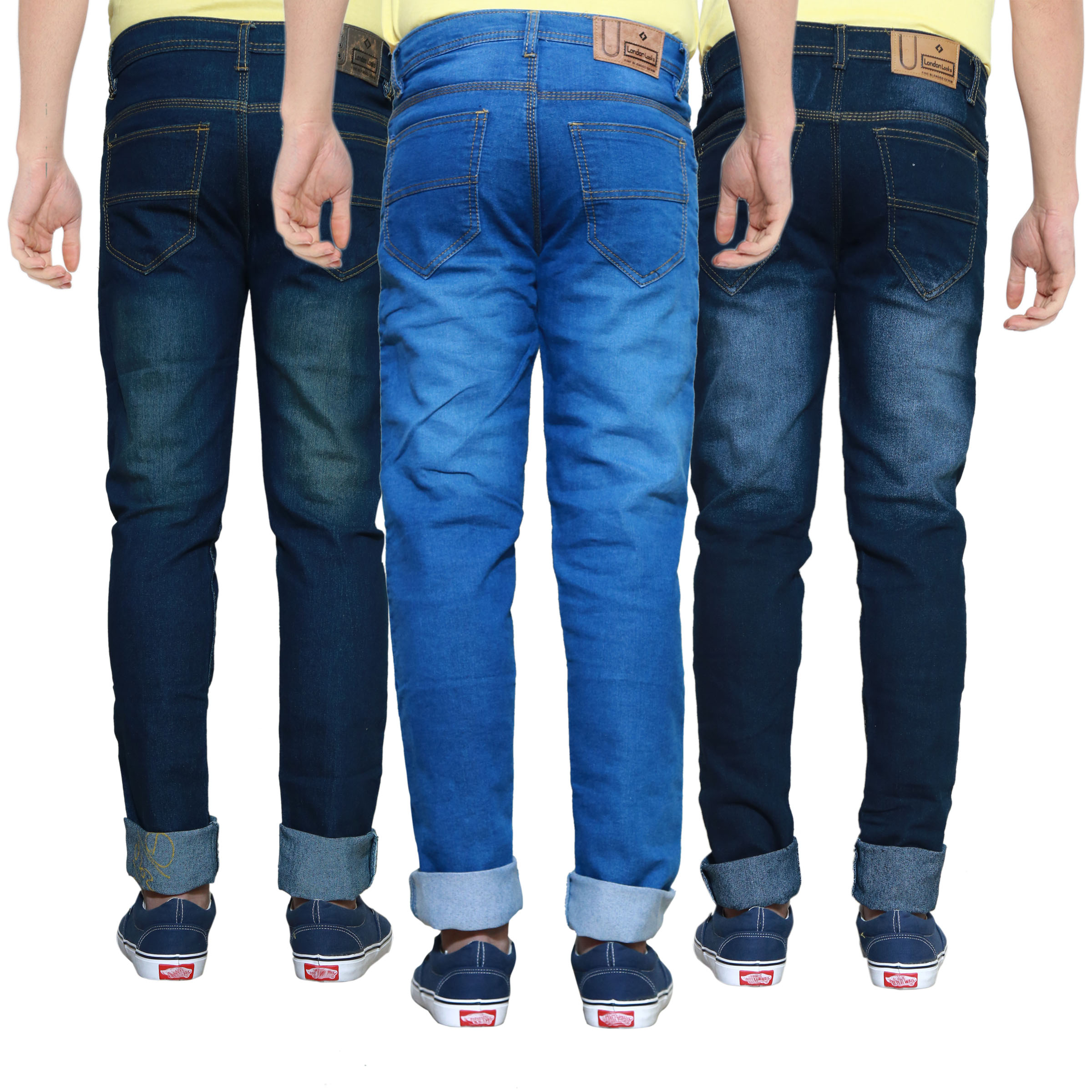 Buy Spain Stylees Men's Multicolor Slim Fit Jeans (Pack of 3) Online ...
