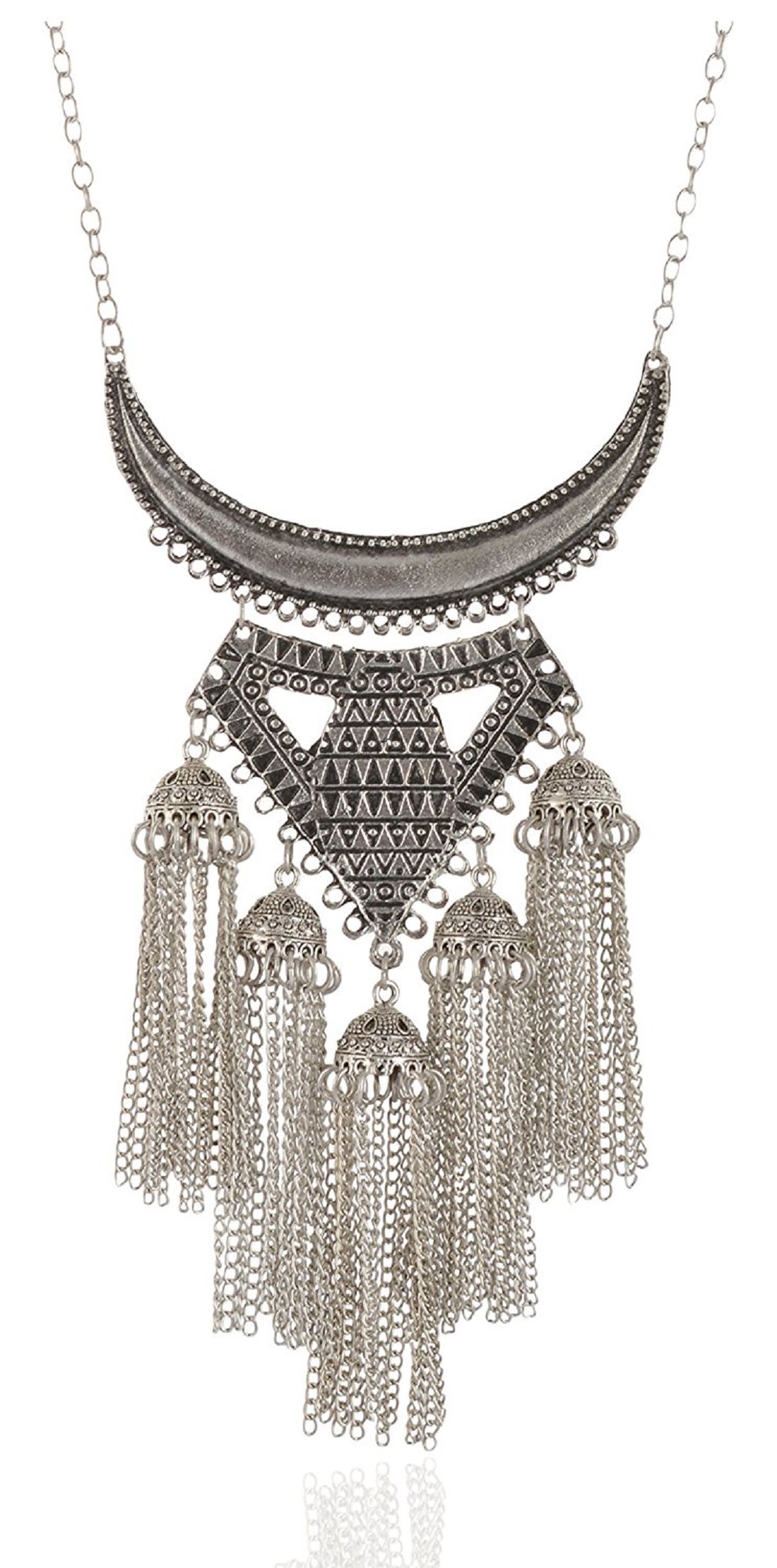 Sterling-Silver Afghani Tribal Antique Oxidised Golden Boho Necklace
