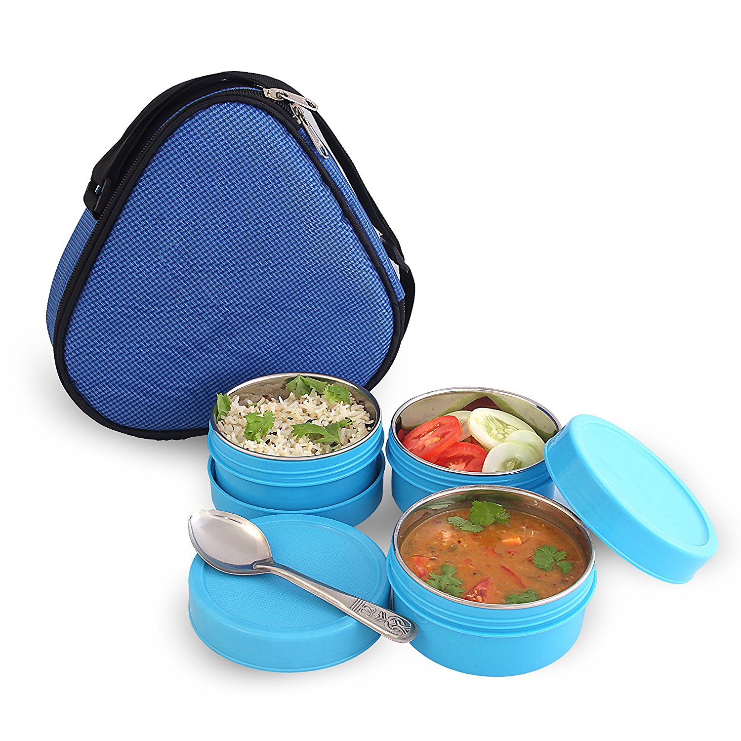 Buy BMS MaxFresh 2in1 Steel & Polypropylene Lunch Box Set, 6 Pieces ...