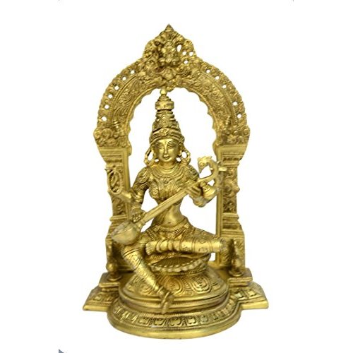 Buy Brass Metal Lord Of Saraswati Devi Back Side Kaman Bajath ...