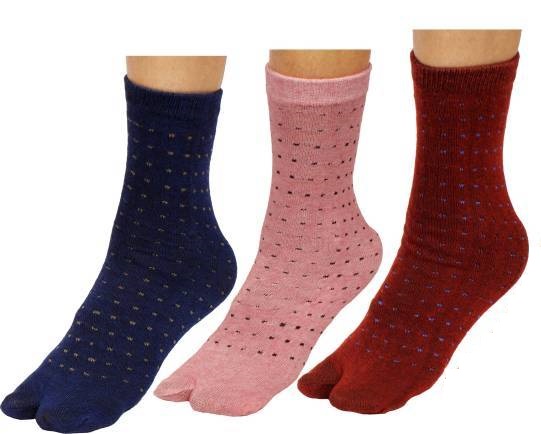 DDH Women Ankle Length Socks Dot Print  Pack of 3 