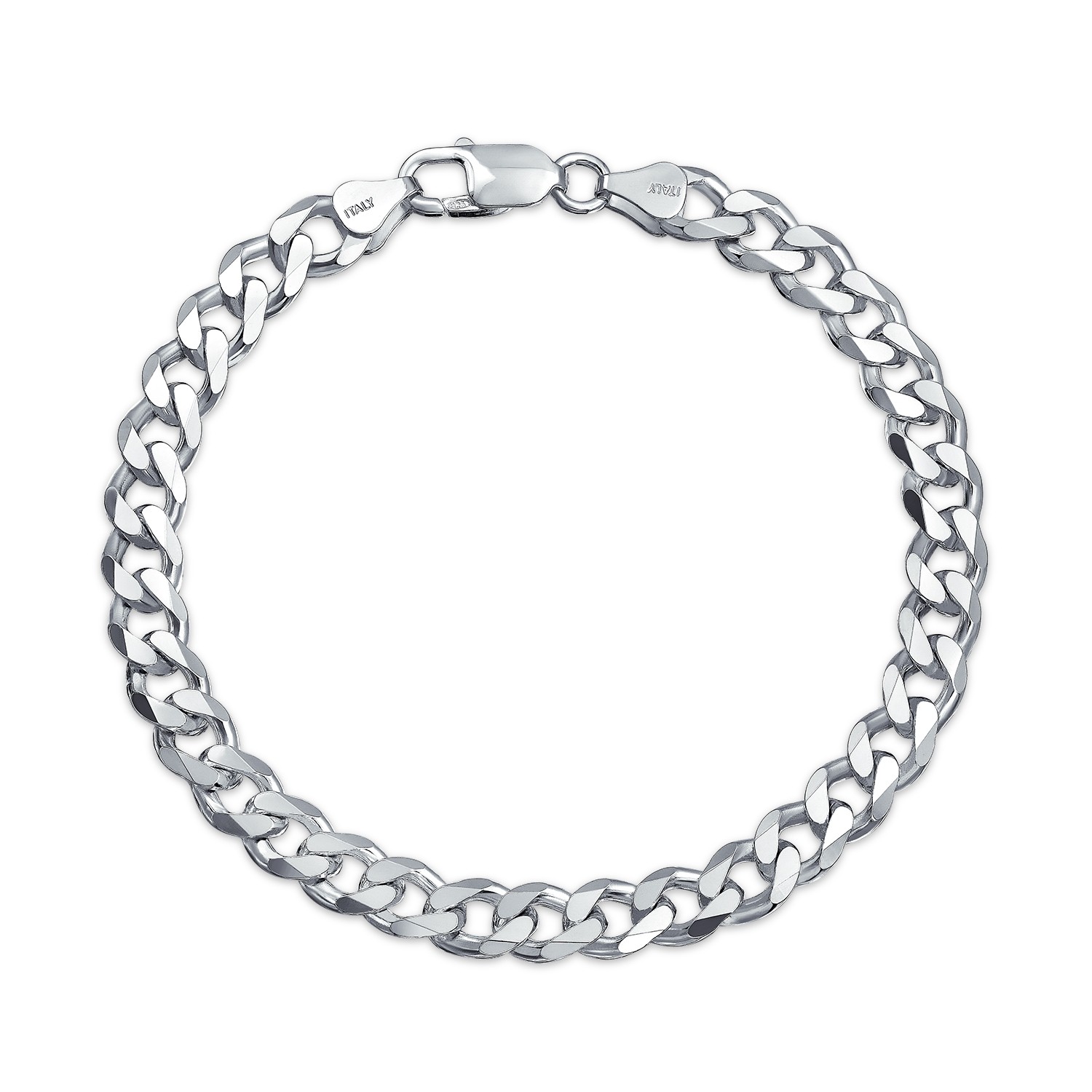 Buy Bracelet Sterling Silver for men of High fashion Curb Chain Design ...