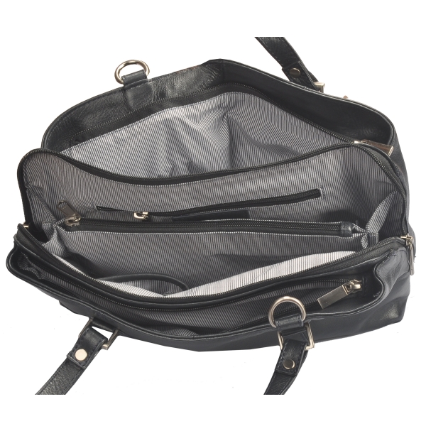 Vilenca Holland Women Black Genuine Leather Shoulder Bag 70203
