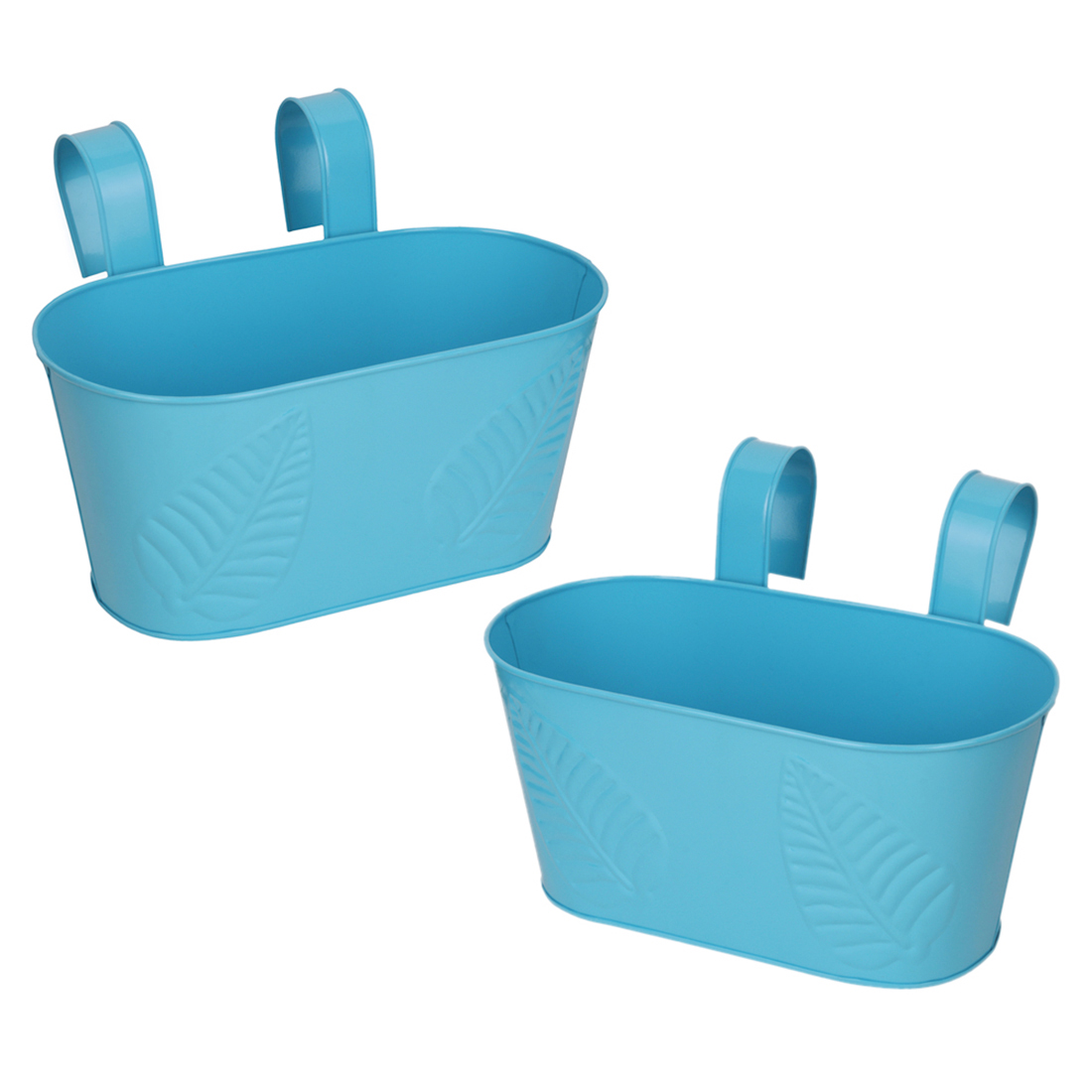 Buy Wonderland 12 Inch Railing planter in Blue color ( Pack of two ...