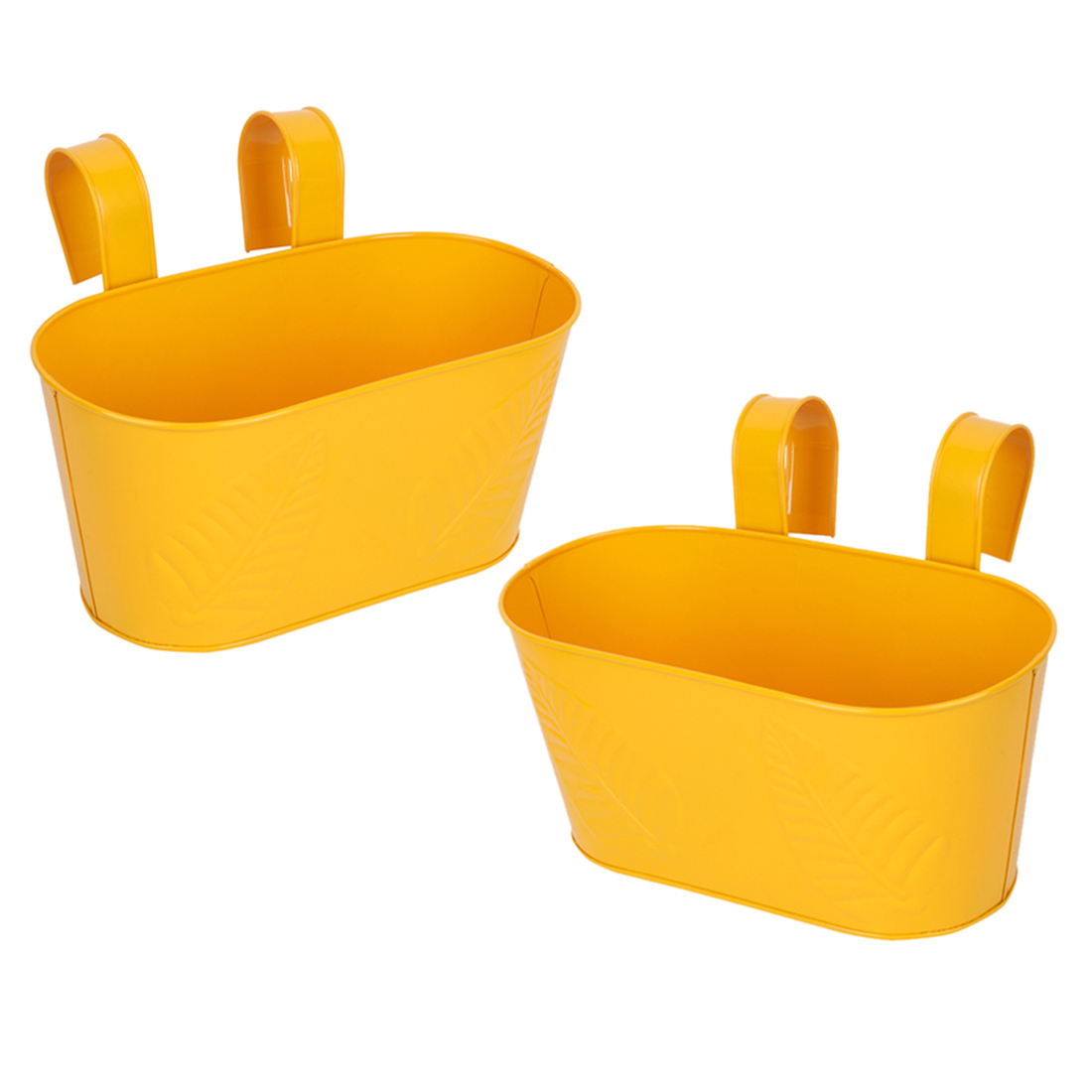 Buy Wonderland 12 Inch Railing planter in Yellow color ( Pack of two
