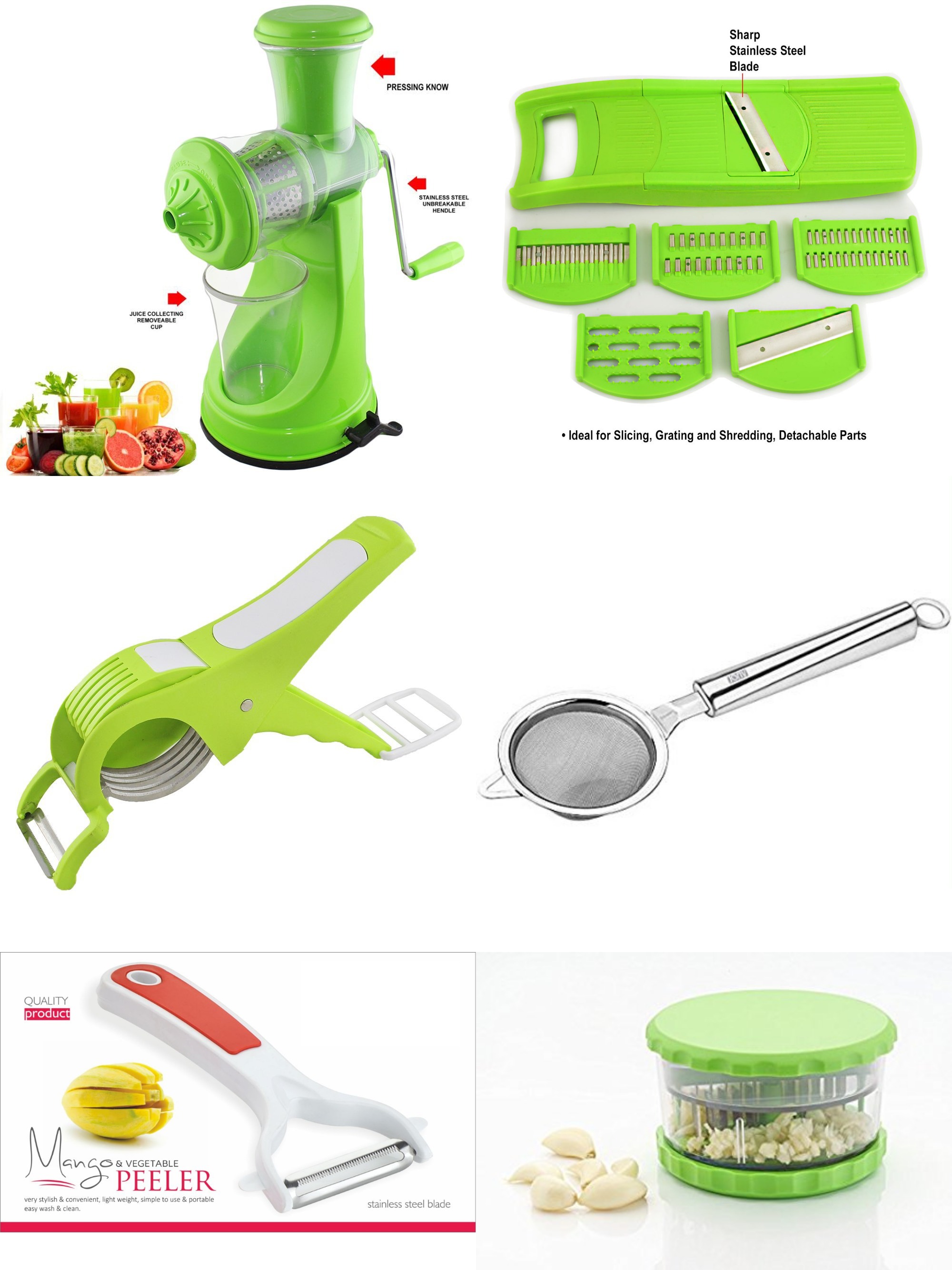 Buy SRK Kitchen Combo Elegant Green Fruit Juicer + 6 In 1 Slicer