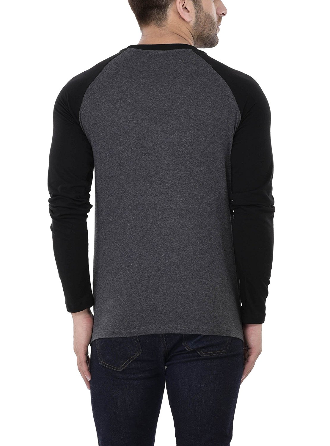 Buy Klick2Style Men's Single Jersey Grey and Black T-shirt Online ...