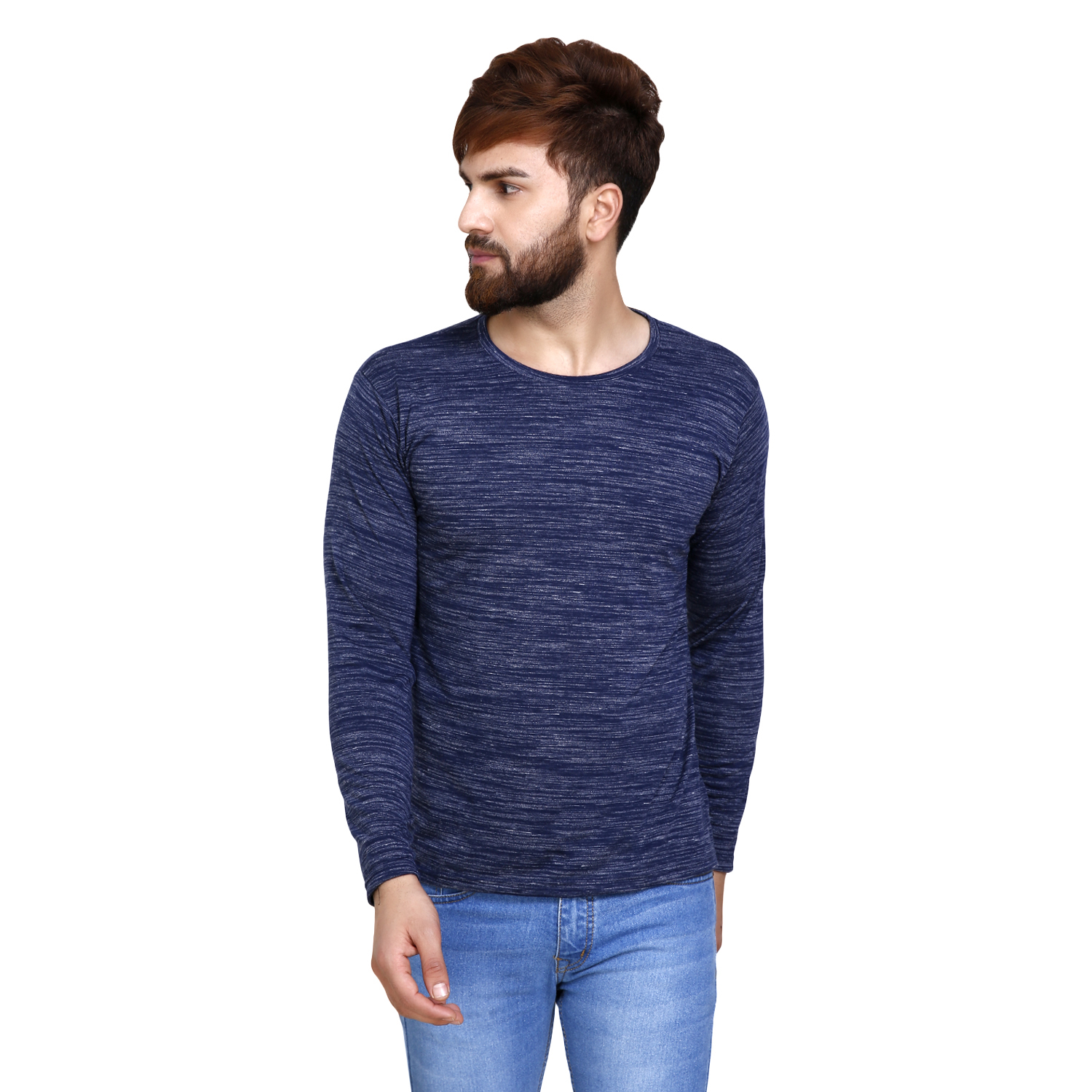 Buy LivFit Blue Full Sleeve Round Neck Tshirt Online @ ₹325 from ShopClues