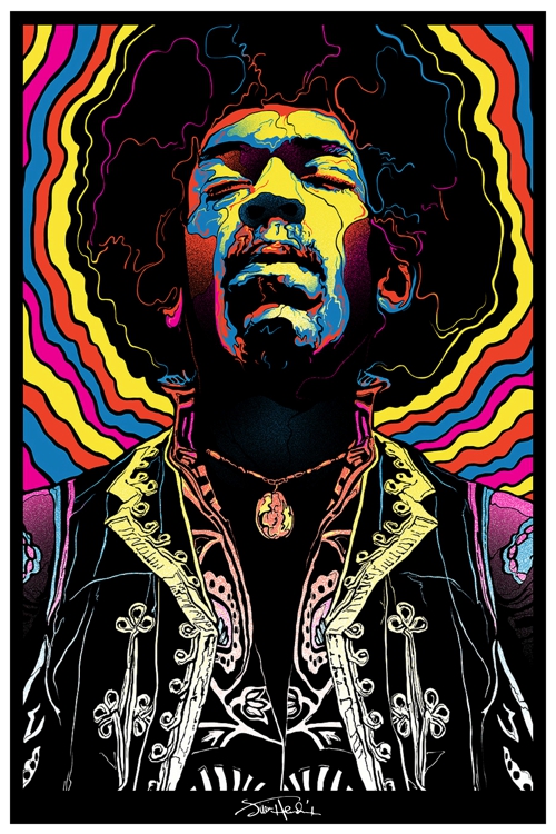 Buy Posterskart Jimi Hendrix Guitar God Graphic Poster (12 x 18 inch ...