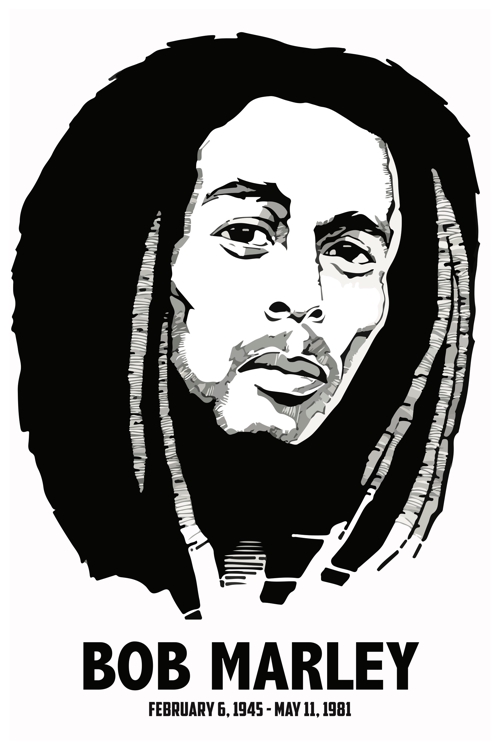 Buy Posterskart Bob Marley Black & White Music Poster (12 x 18 inch