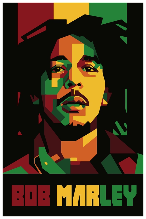 Buy Posterskart Bob Marley Illustration Graphic Art Poster (12 x 18 ...