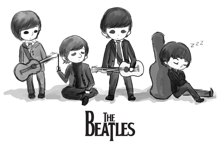 Buy Posterskart The Beatles Music Band Cartoon Sketch Poster (12 x 18 ...