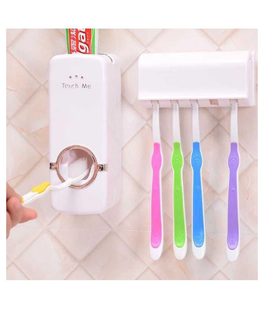 Buy 2 in 1 AUTOMATIC TOOTHPASTE DISPENSER (White) FREE TOOTH BRUSH
