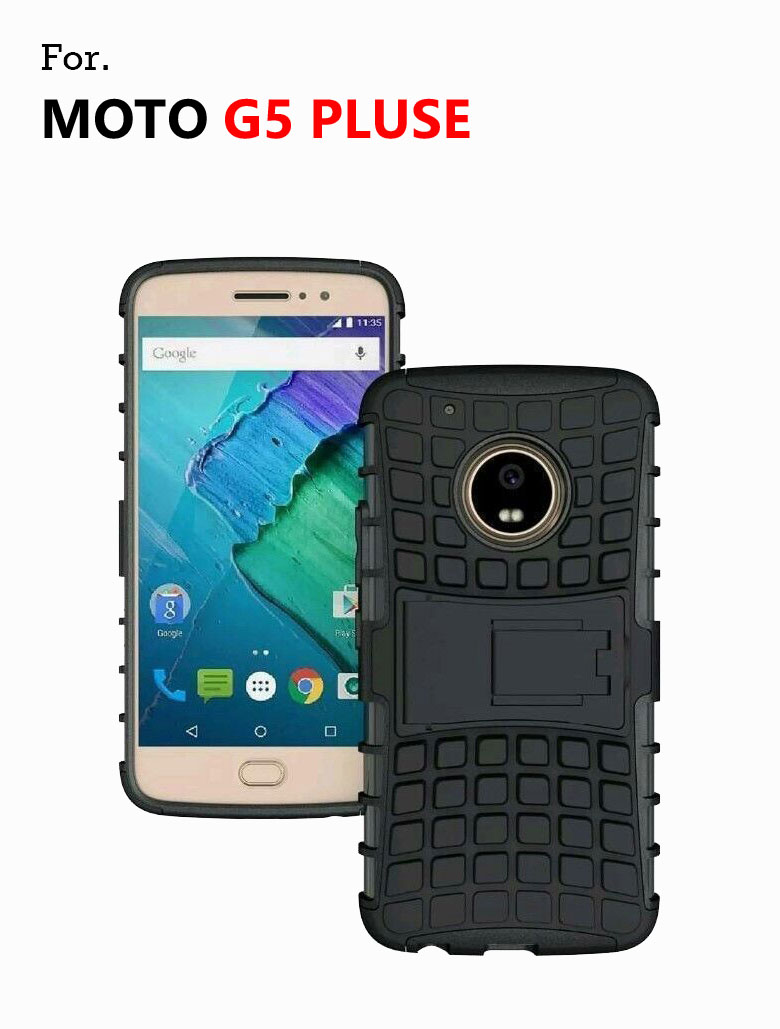 Buy MOTO G5 PLUSE KickStand Hybrid Warrior Armor Defender Back Case ...