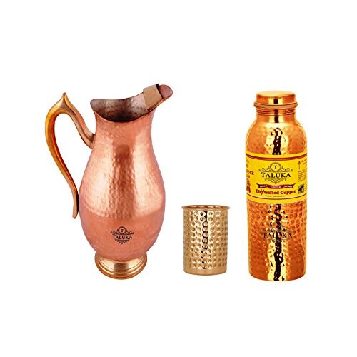 Buy Taluka Copper Pitcher Jug 2000 Ml Drinking Water Storage Jug With 1