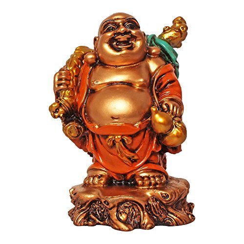 Buy Golden Finish Feng Shui Laughing Buddha Handicraft Idol Lord Gautam ...