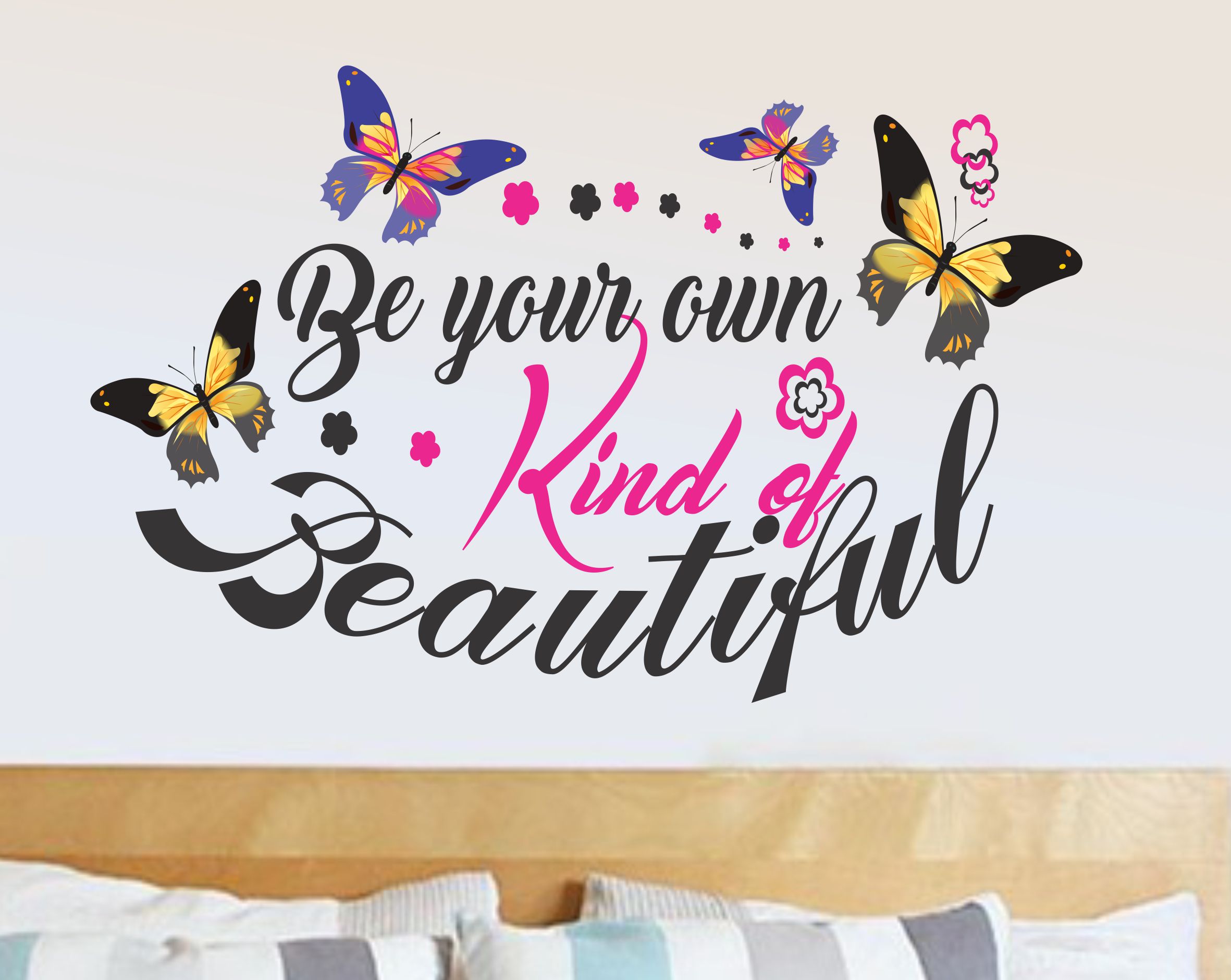 Buy wall dreams Beautiful Butterfiles with wall quotes Motivational ...