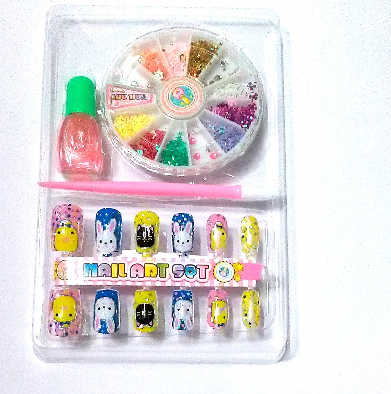 Buy New Nail Art Kit Includes Design Glitter Beads Stamping Glue MakeUp ...