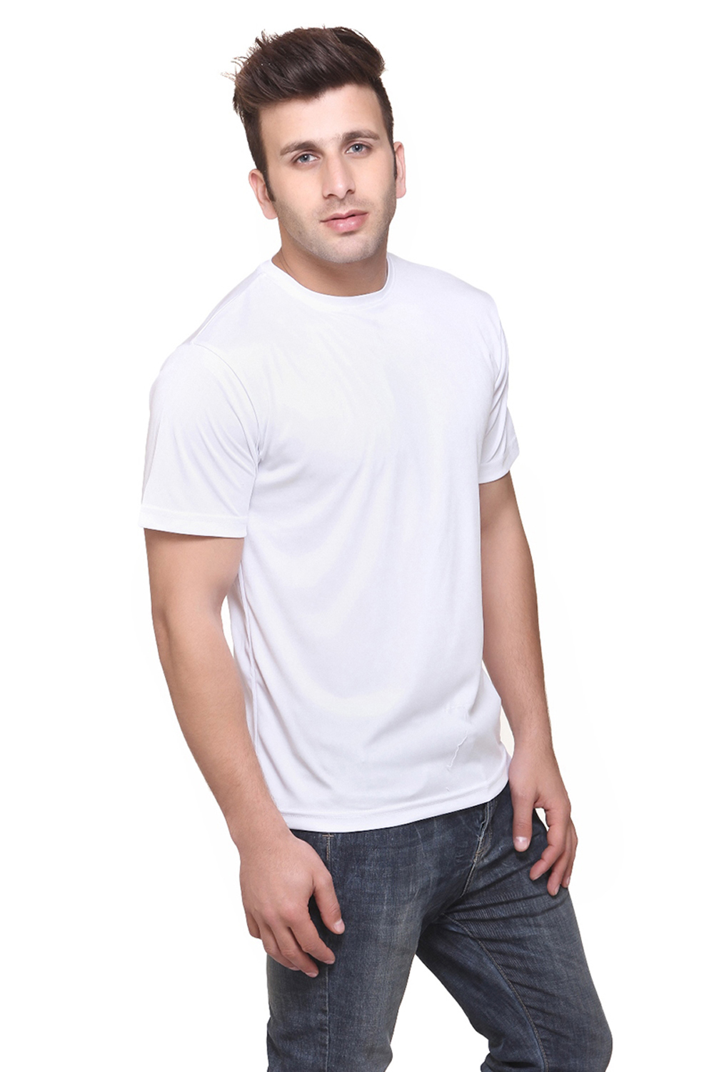 Buy Ketex Men's Multicolored Solid Round Neck Polyester Blended TShirt ...