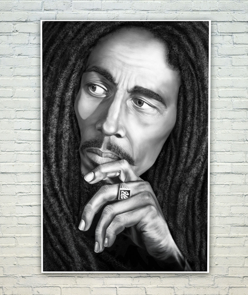 Buy Posterskart Bob Marley Sketch Art Poster (12 x 18 inch) Online ...