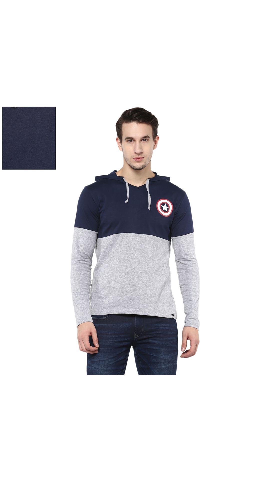 Urbano Fashion Men's Multicolor Hooded T Shirt