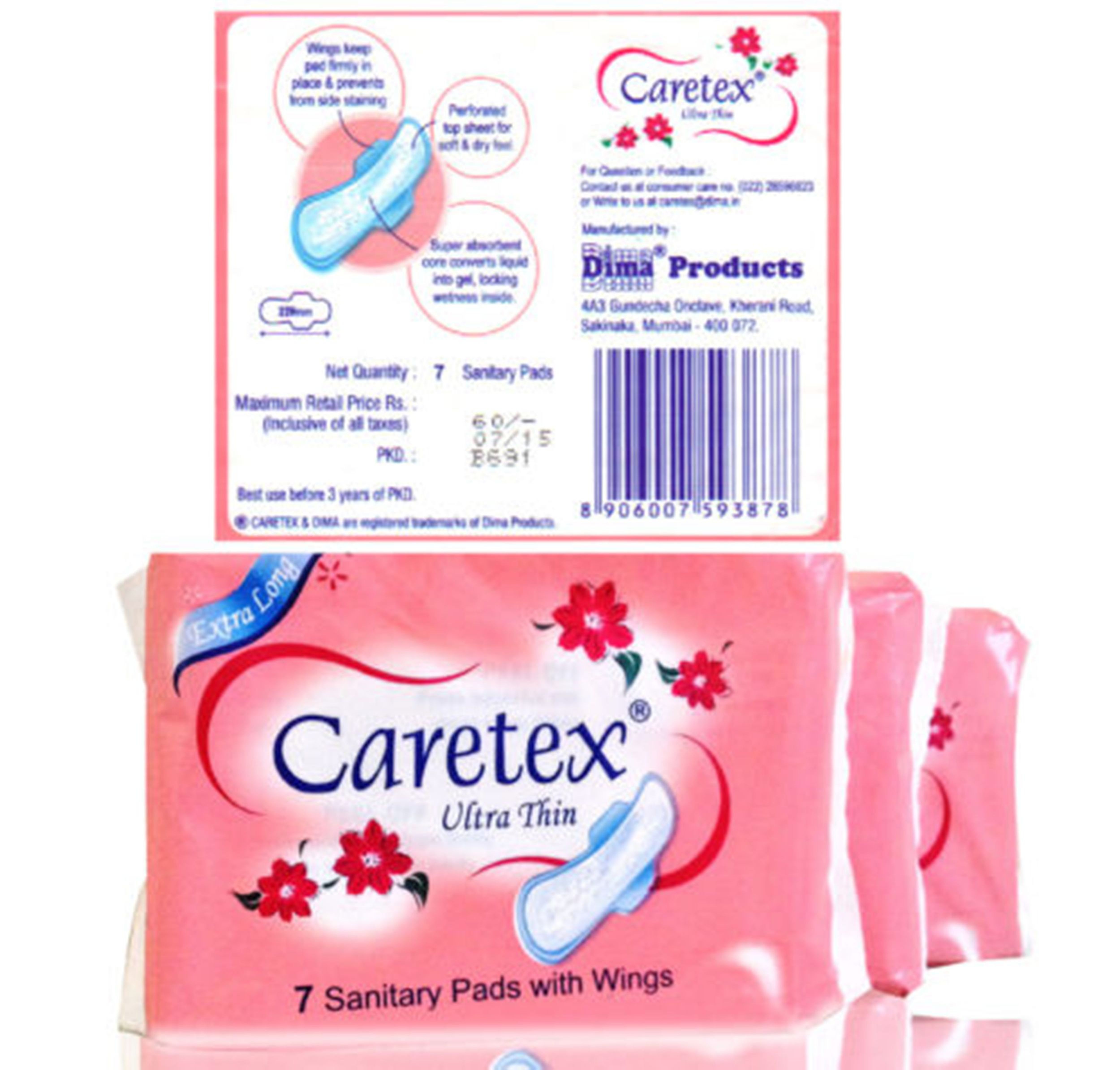 Buy Caretex Ultra Thin Sanitary pads 320mm (set of 7 / 49 pads