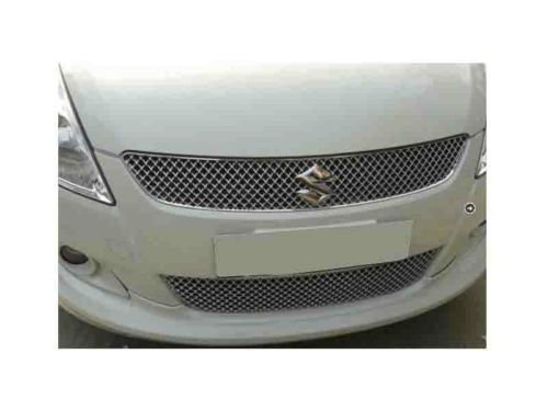 Buy Front Stylish Silver Chrome Color Grill For Maruti Swift 2006-2008 ...