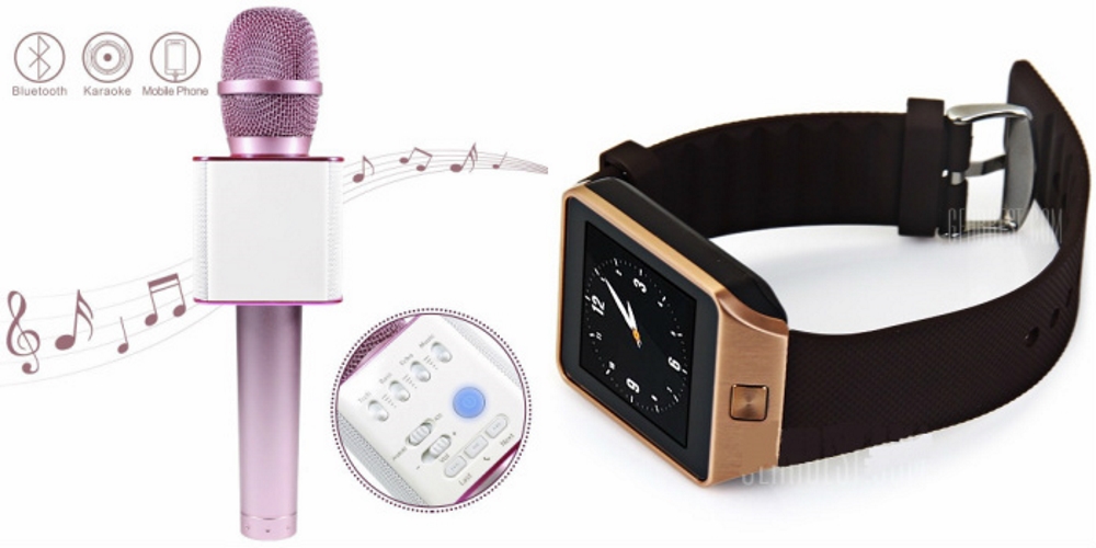 Buy Clonebeatz DZ09 Smartwatch and Q7 Microphone Karrokke and Bluetooth