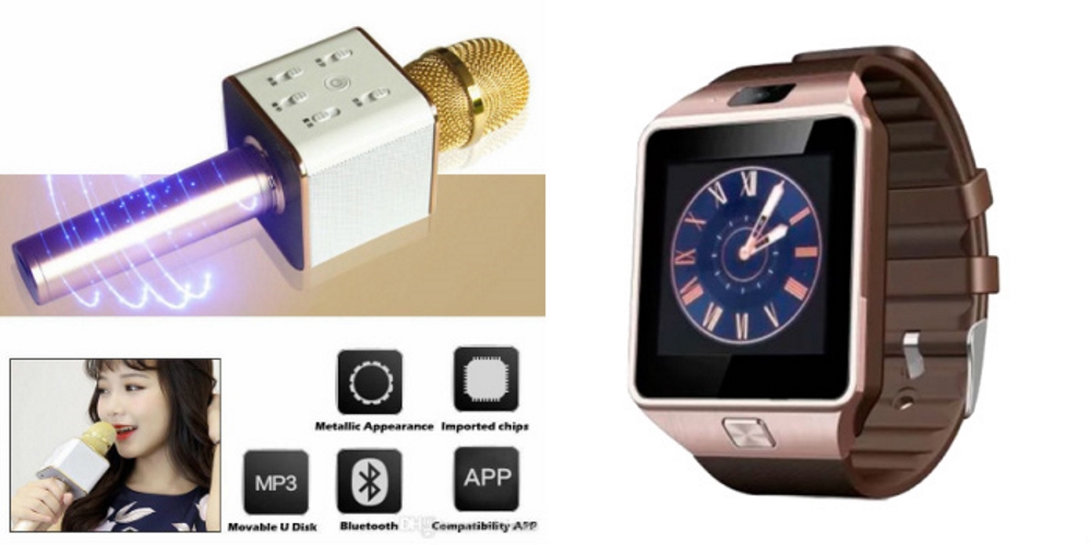 Buy Clonebeatz DZ09 Smartwatch and Q7 Microphone Karrokke and Bluetooth