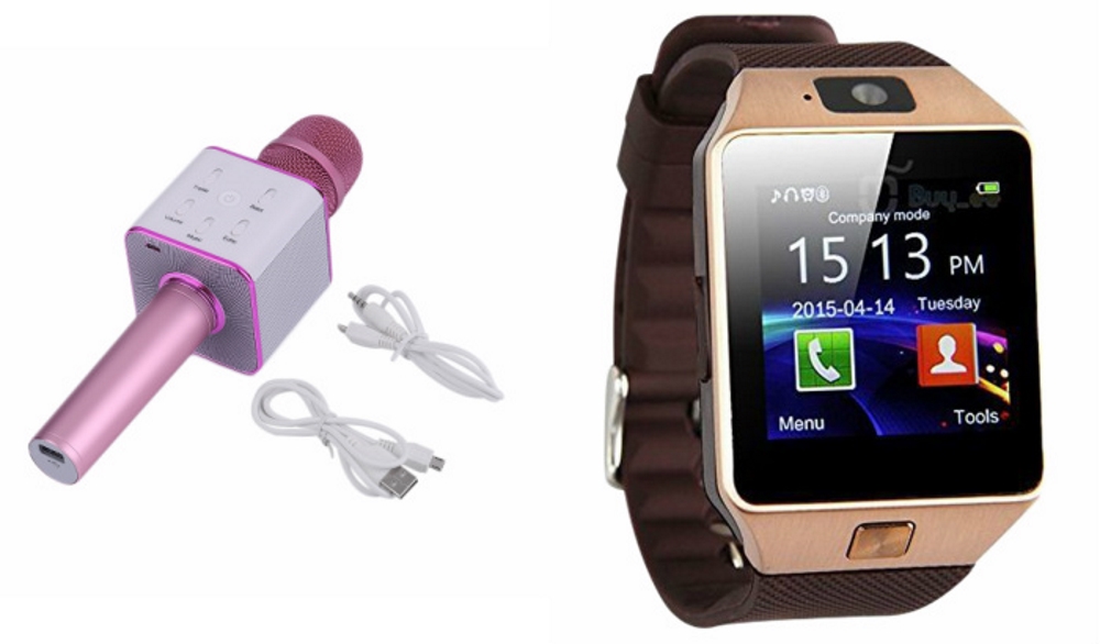 Buy Clonebeatz DZ09 Smartwatch and Q7 Microphone Karrokke and Bluetooth